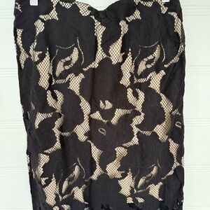 Max Studio Black Lace Midi Skirt